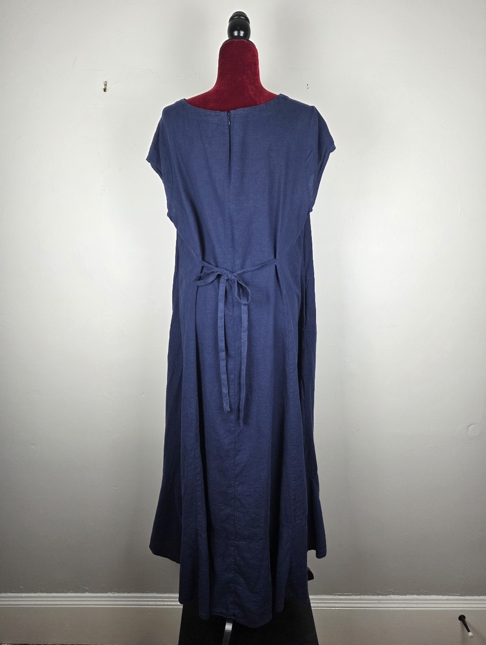 Universal Standard Sunset Linen Flounce Dress In Cenote (Size S/14-16) - Picture 7 of 12